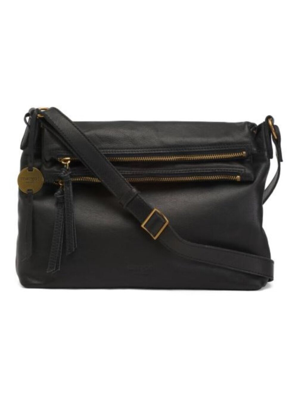 MARGOT Leather Mickey Hobo With Double Zip Pockets